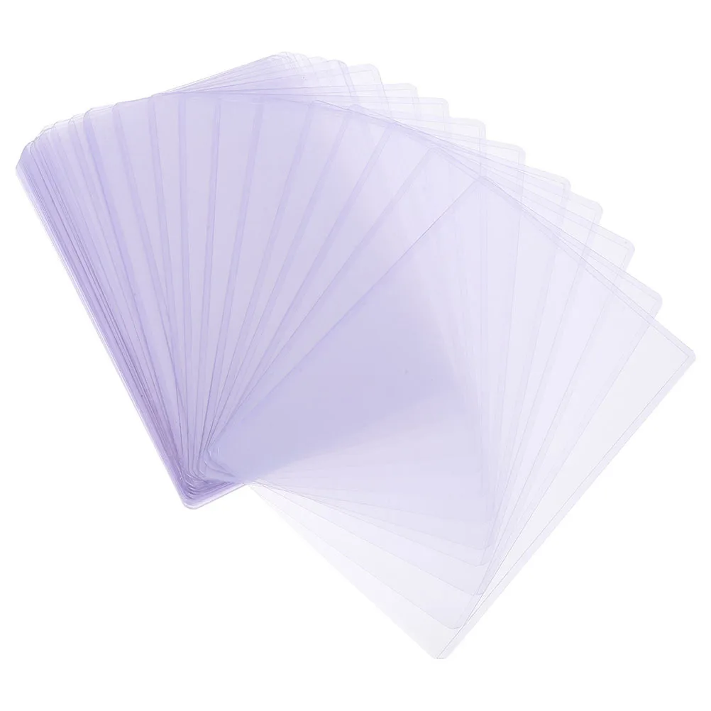 50Pcs Clear Card Protector Sleeves Transparent Photo Holders Waterproof Hard Plastic Postcard Sleeves for Card Storage