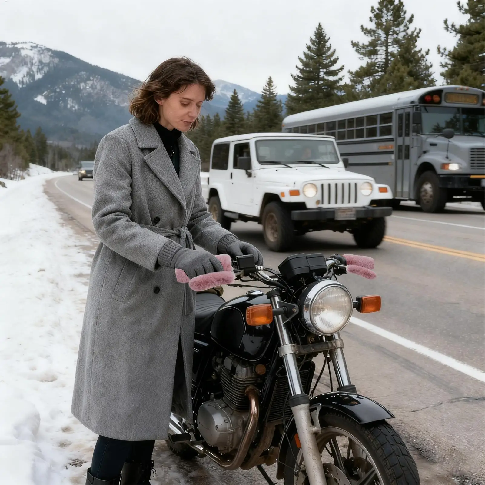 

Чехол на ручку велосипеда, плюшевый ветрозащитный чехол на руль для езды на мотоцикле, снегоход, квадроцикл, зима, лето, велоспорт