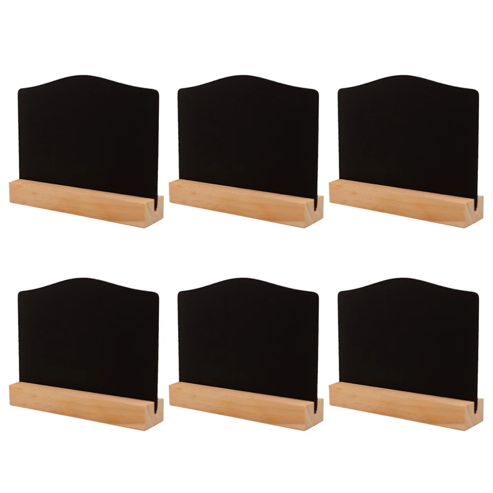 6pcs Small Chalk Board Wooden Blackboard Retro Decor Double Sided Writing Board Home Kitchen Garden Party Wedding Signs Mini
