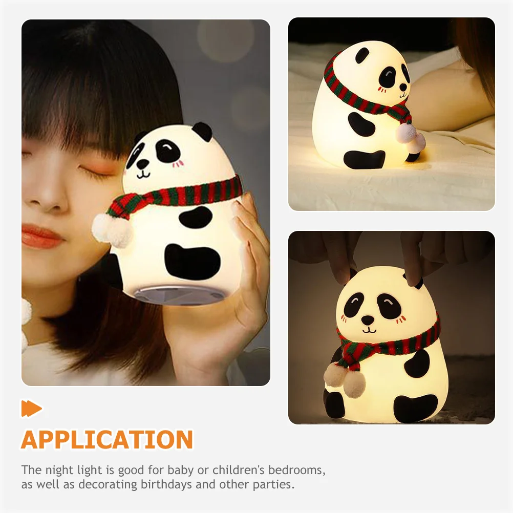 

LED Night Light Adorable Panda Shape USB Rechargeable Night Lamp Bedroom Bedside Lamp Desktop Table Light Home Decoration