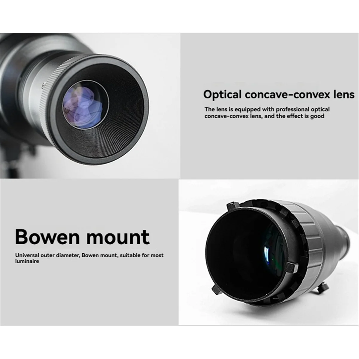 Hot sale Photograph Flash Snoot Conical Lens Video Photo Studio Light Kit with Optical Spotlight Lens Gobos Flash Light Fittings