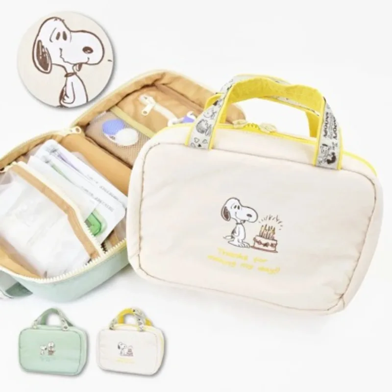 New Snoopy Makeup Bag Kawaii Japanese Cartoon Large Capacity Travel Portable Washbag Festival Exquisite Gift