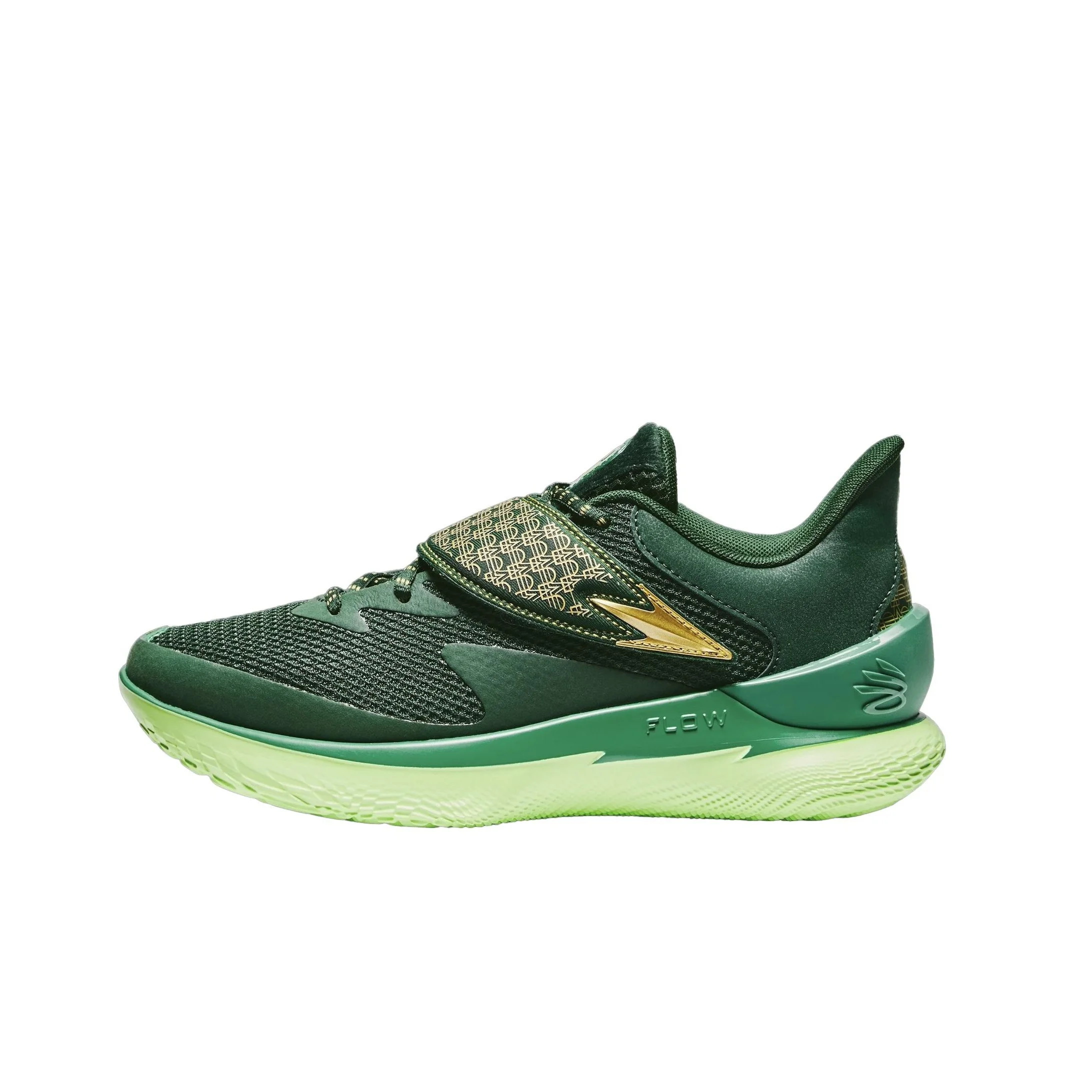 Under Armour Curry Fox 1 Basketball Shoes Unisex Low Top Black Green 6005396-301