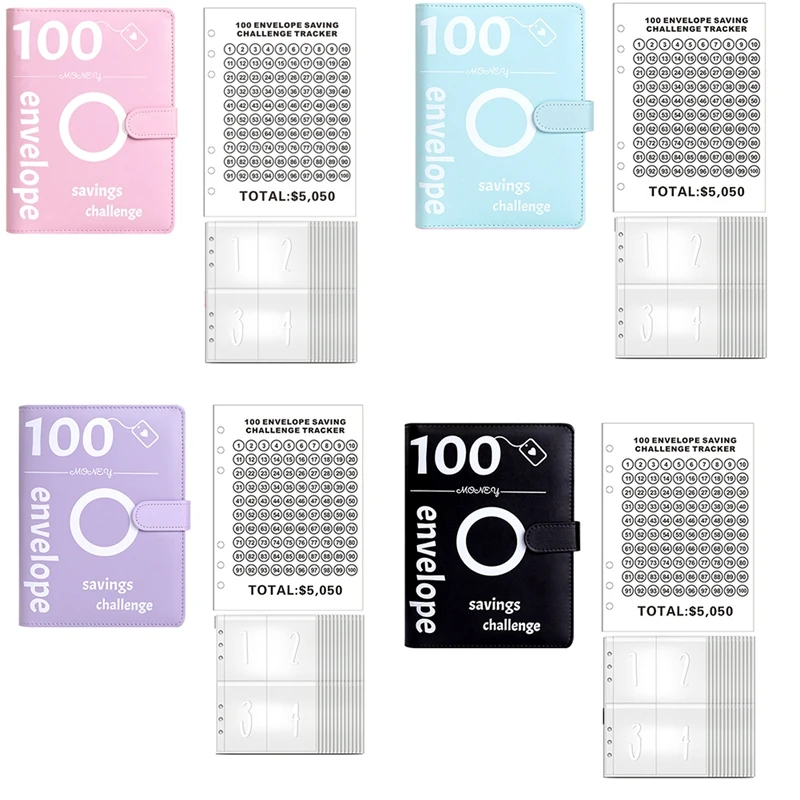 Envelopes Money Saving Challenge, Binder, Livro Orçamento, 100 Envelope