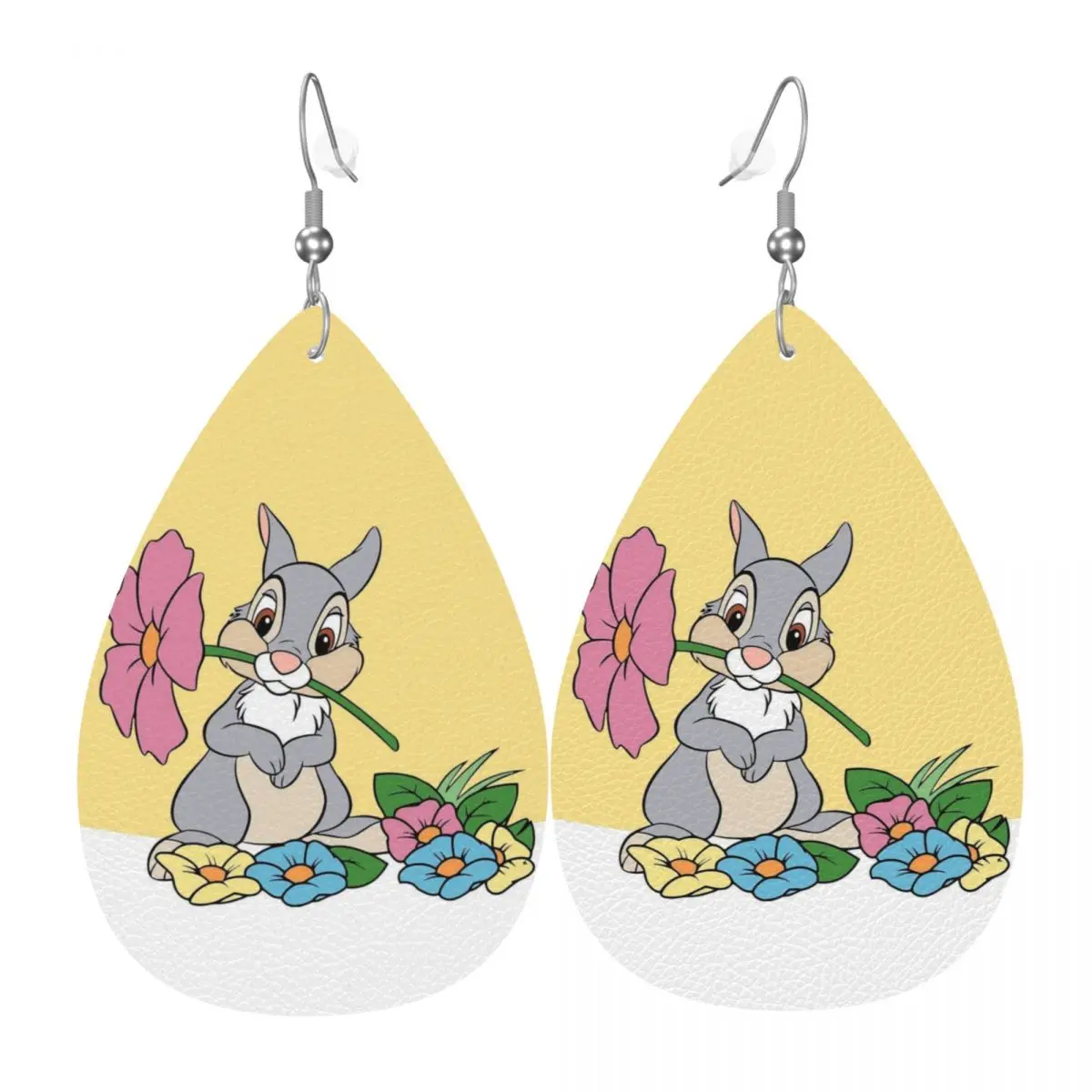 

Custom Cartoon Bambi Anime Leather Teardrop Earrings Fashion For Women Jewelry Accessories For Valentine's Day