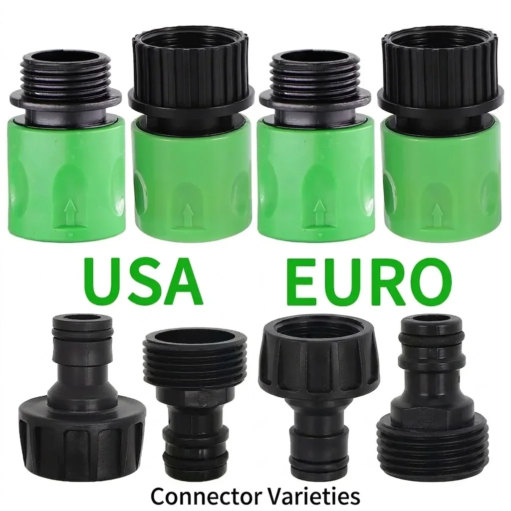 Hochwertiger EURO USA 3/4 Zoll Außengewinde-Schnellanschluss Nippel-Schlauchadapter für Gartenrohre und Tropfbewässerung