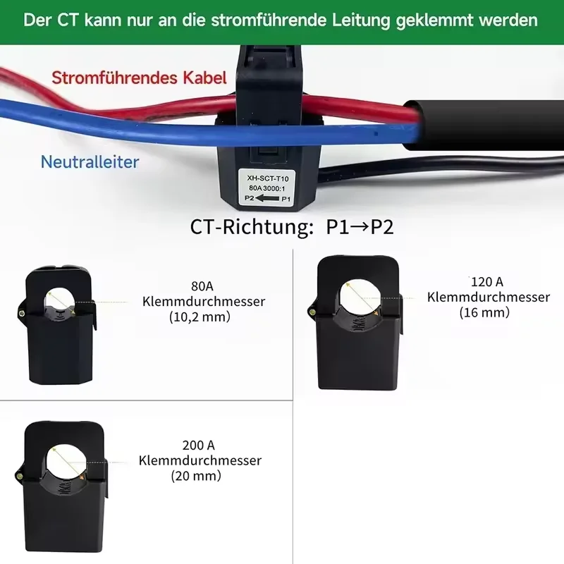 Tuya WiFi 3상 전력량계 80A/120A/200A/300A/500A 3CT 릴레이가있는 양방향 에너지 KWH 계측기 모니터