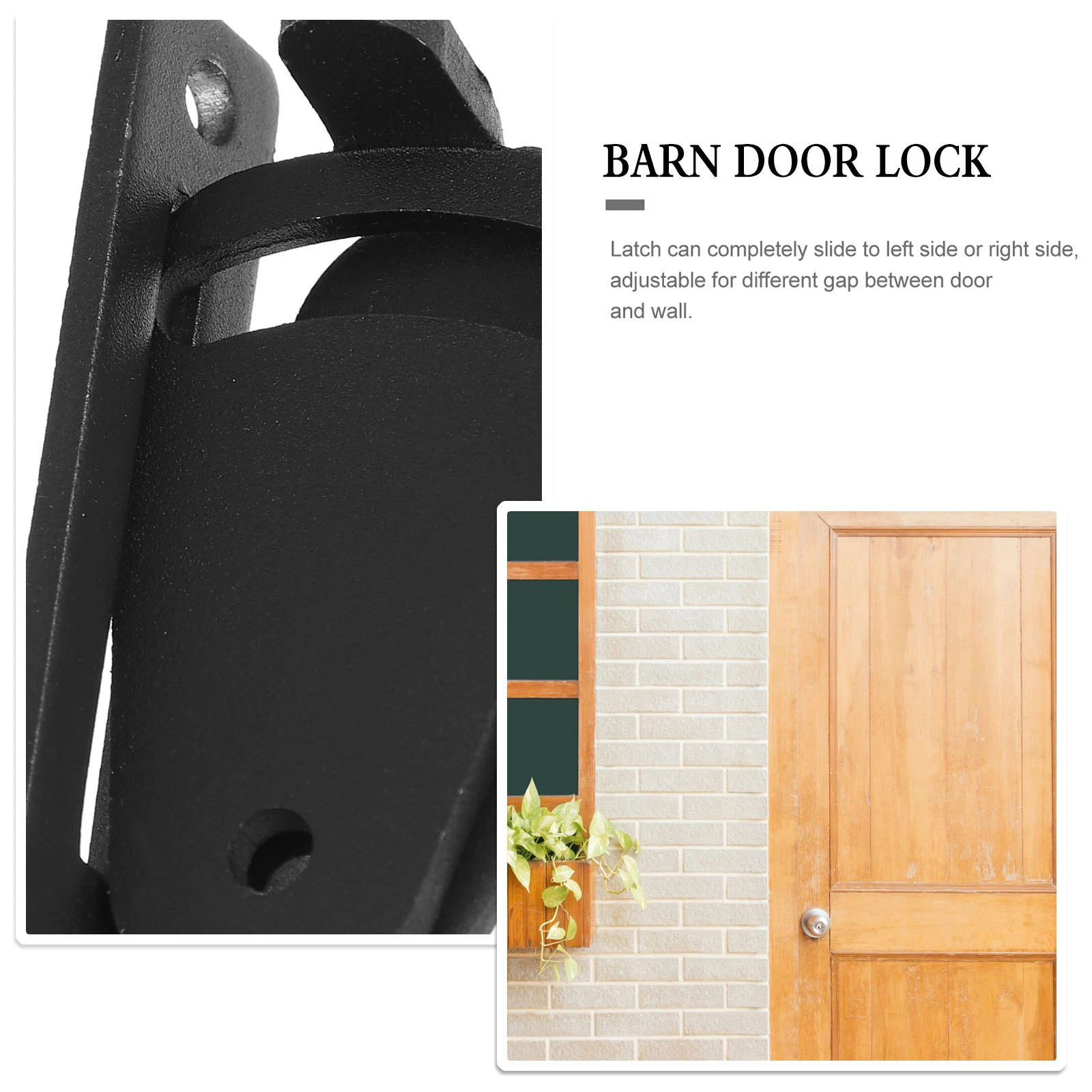 

2Sets Barn Door Lock Carbon Steel Sliding Privacy Latch Sturdy Adjustable Lock for Closet Bedroom Bathroom Office