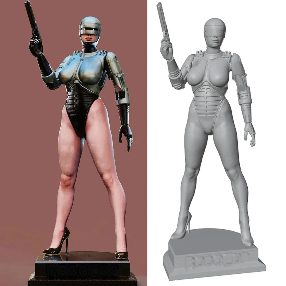 75mm,150mm,300mm Sexy female warrior resin model kit, mini 3D-printed gray figure statue, unpainted,unassembled