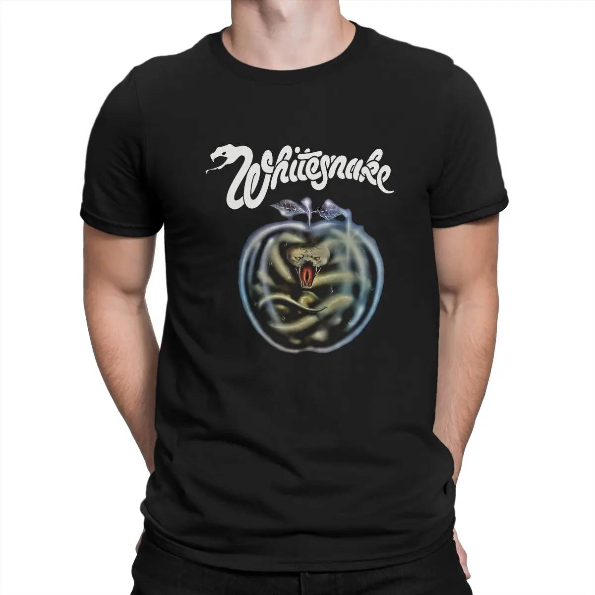 Novelty Rock Original T-Shirt Men Round Neck T Shirt Whitesnake Short Sleeve Tees Gift Idea Clothing