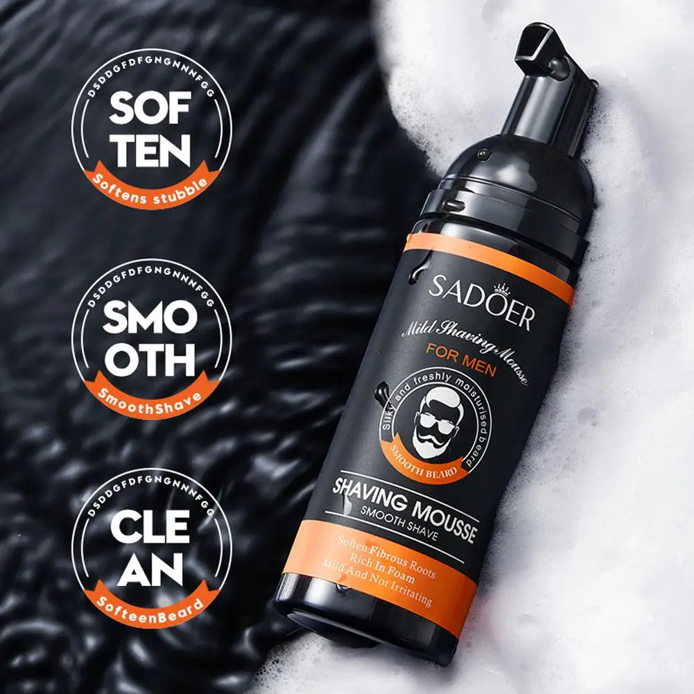 ماوس حلاقة رجالي من SADOER رغوة حلاقة اللحية الناعمة للرجال المنعشين والترطيب وتنعيم الجذور الليفية غير المهيجة
