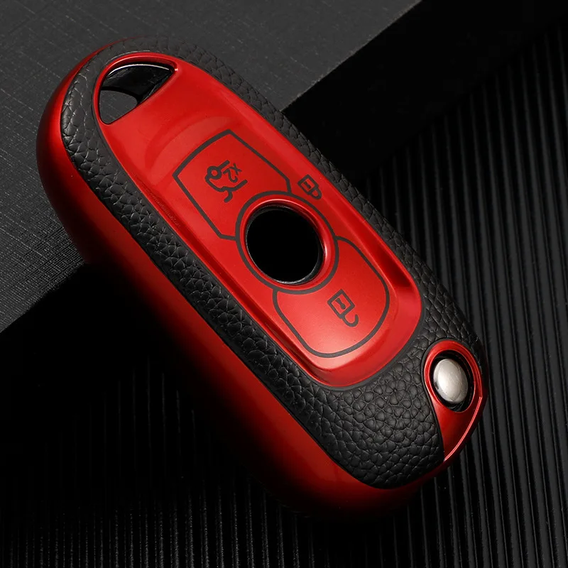 

Leather TPU Car Key Case Cover For Opel Vauxhall Astra K Corsa E For Buick Verano ENCORE GX GL6 Folding Keys Shell Accessories