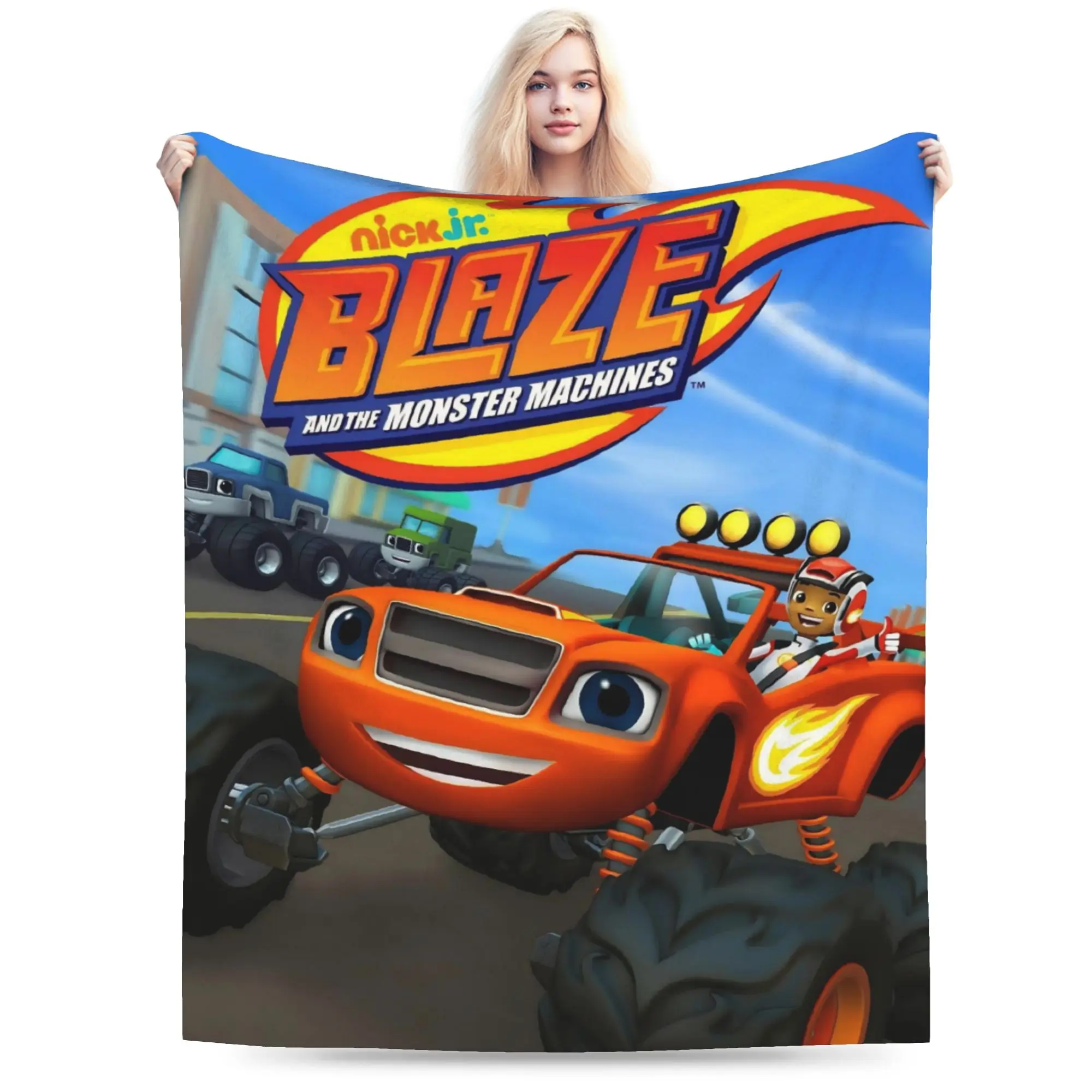 Blaze and the Monster Machines Throw Blanket for Couch Fuzzy Soft Plush Blanket 50x60 Inches Multi-size Bedspreads All Seasons