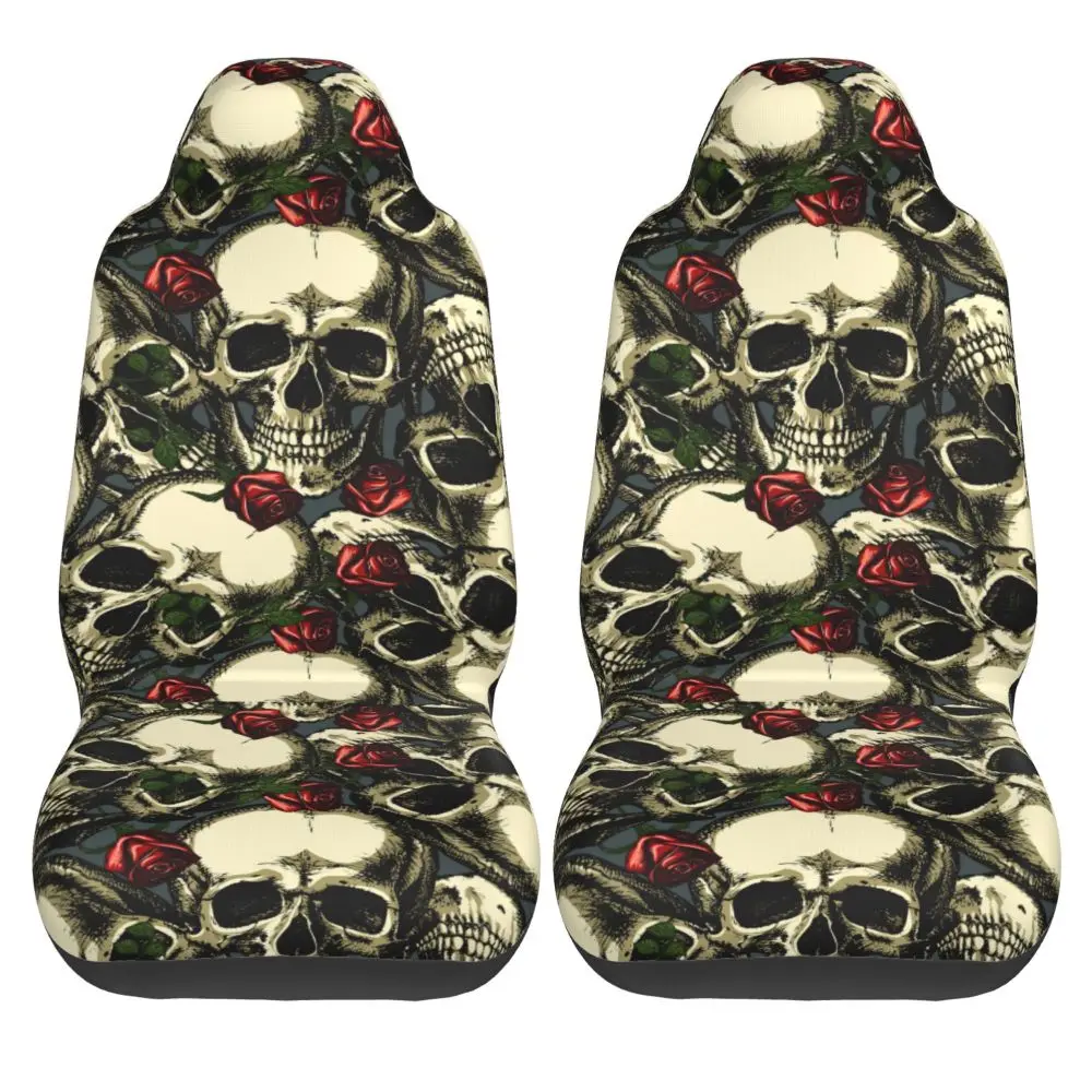 Grunge Pattern with Skulls Rock Car seat protective cover, front seat cover suitable for most car models, anti fouling  New