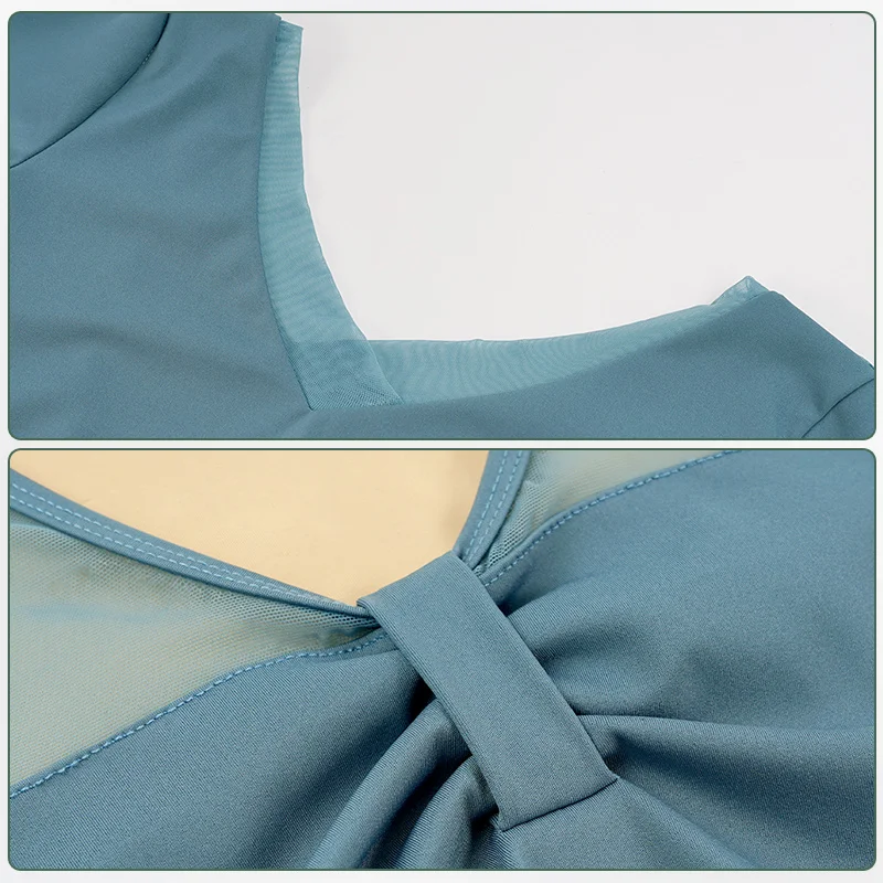 ثياب الباليه للنساء الكبار الصليب الخامس الرقبة راقصة الباليه الرقص الجمباز ثياب النايلون شبكة عارية الذراعين داخلية مع بطانة الداخلية