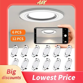 6/12pcs הוביל במורד אור שלושה צבעים dmmable 5w 9w 12w 15w תקרת מנורת תקרה הוביל זרקור לחדר אמבטיה