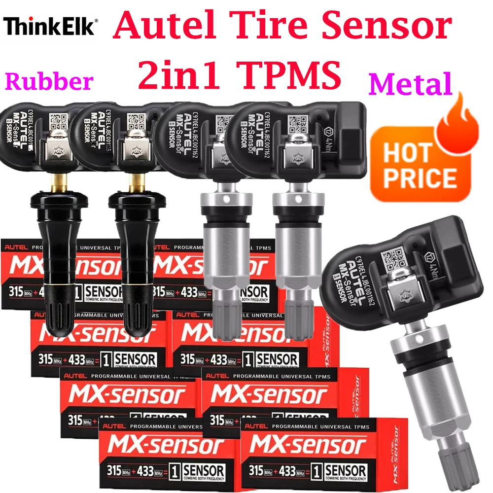Autel MX Sensor Tire Sensor 2in1 TPMS 433MHZ+315 MHZ  Work with TS501/TS401/TS408/TS508 98% Vehicle Coverage Tire Repair Tool