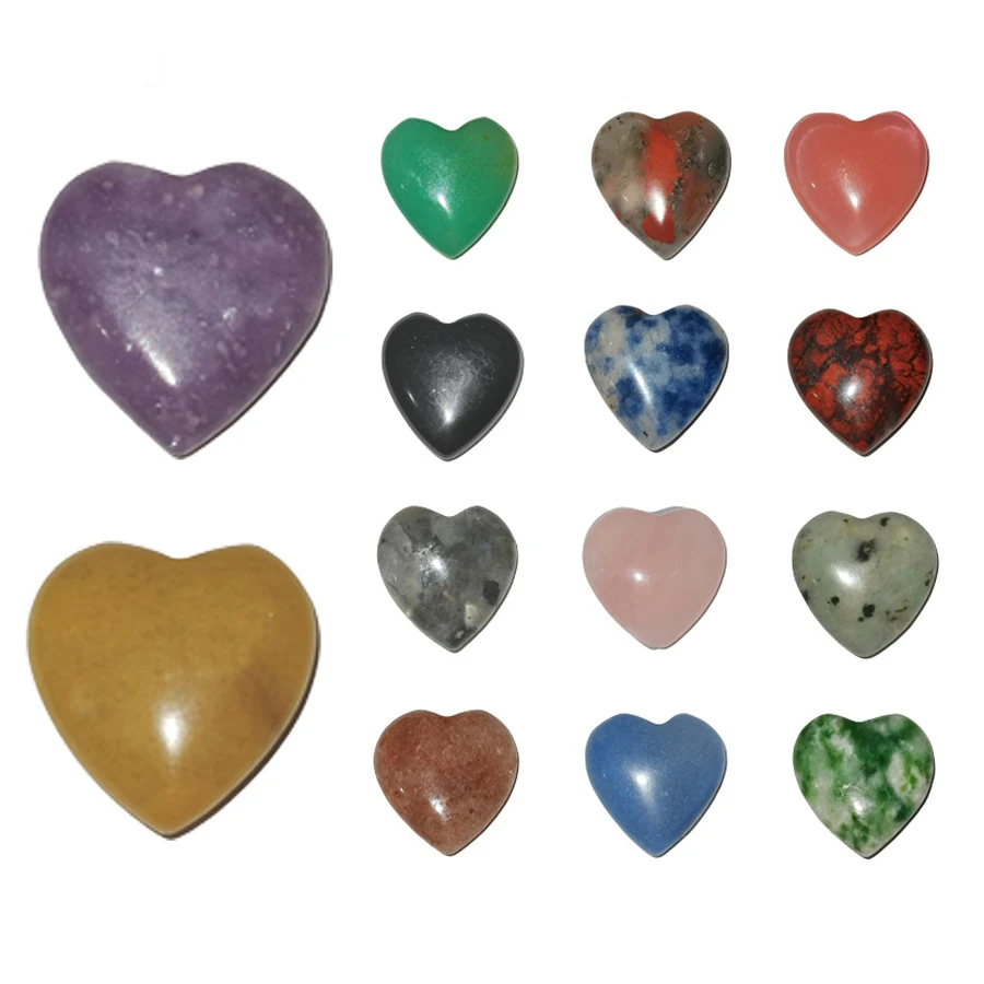 15mm Chakra Natural Stone Gems Heart Crystal Quartz Reiki Rock Energy Healing Room Home Decor Decoration Maison Jewelry Making