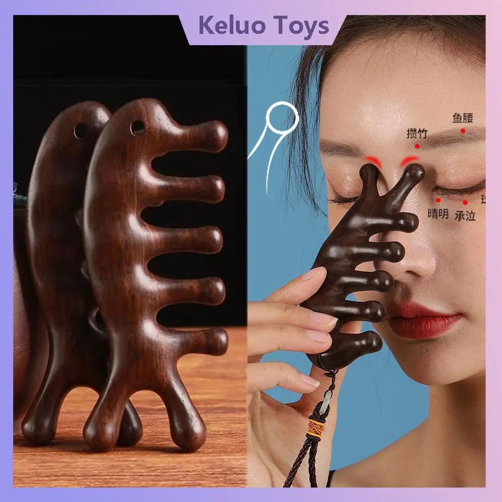 

Five Tooth Massage Comb Head Massager Sandalwood Whale Comb Scalp Scraping Massager Body Massage Tool for Stress Relief