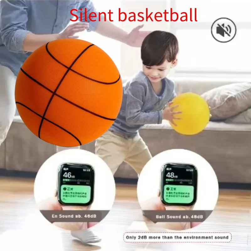

Kids Indoor Silent Basketball Ball High-Resilience Foam Basketball Lightweight Small Basketball For Kids Adult Home Sports