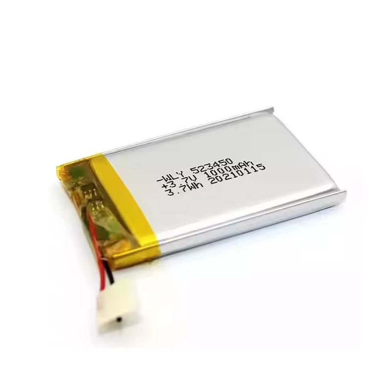 523450 1000mAh 3.7V batterie Rechargeable au Lithium polymère pour lumières LED Dash Cam Instrument de beauté GPS MP4 MP5 Batteries Li-ion