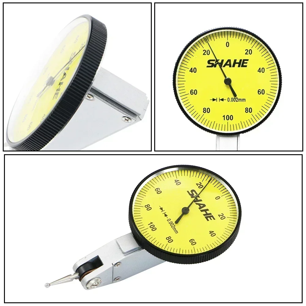 SHAHE 0-0.2mm Precision Lever Dial Gauge Dial Indicator Gauge Dial Test Indicator Gauge Dial Bevel Indicator