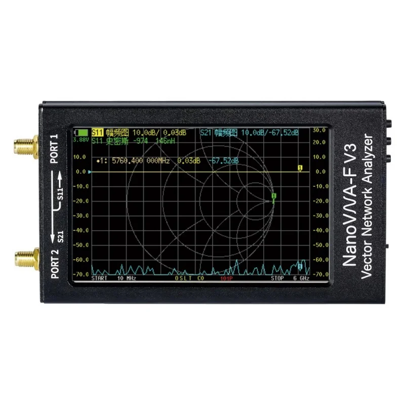 Analisador de rede vetorial NanoVNA-F V3 1M-6G 4,3 polegadas HF VHF UHF SHF Talento