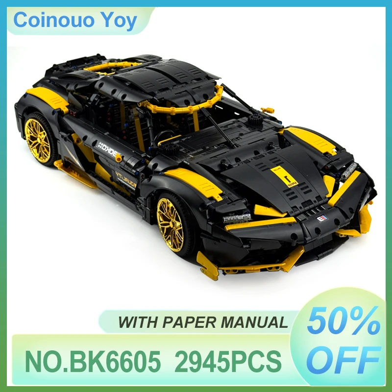 

Unique shape New BK6605 MOC Technical Speed Sports Vehicle Building Block Bricks Assembly Model Puzzle DIY Toy Boy Chrismas Gift