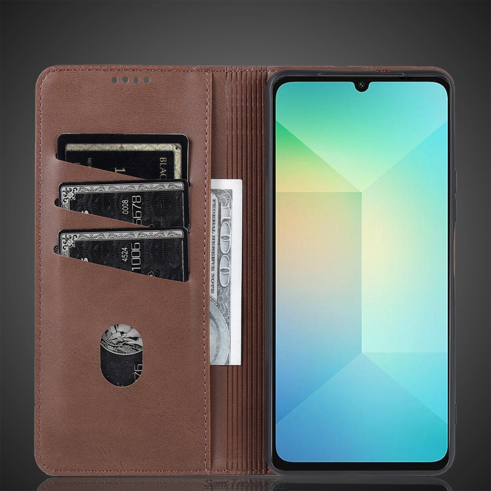 Deluxe Magnetic Adsorption Leather Fitted Case for Samsung Galaxy A06 SM-A065F 6.7\