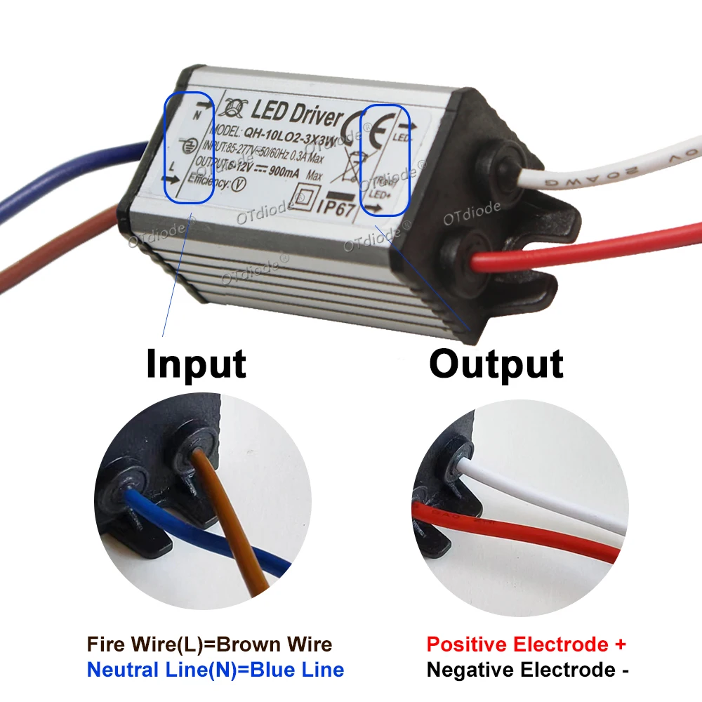 LED Driver 10W 20W 30W 50W 100W IR Adapter Transformer AC85V-277V to DC3V 12V 18V 24V 30V IP65 Power Supply 650/900/1500/3000mA