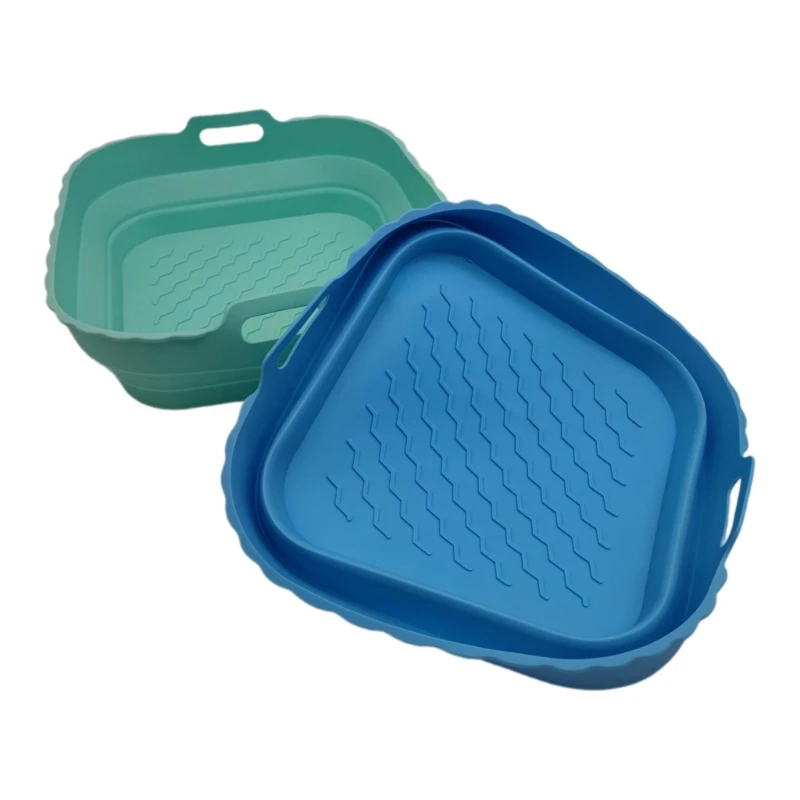 2ชิ้นซิลิโคนทอดอากาศสมุทรทอดอากาศซิลิโคนสมุทรสำหรับทอดอากาศถาดอบเตาอบนำมาใช้ใหม่สแควร์ทอดอากาศสมุทรA0NC