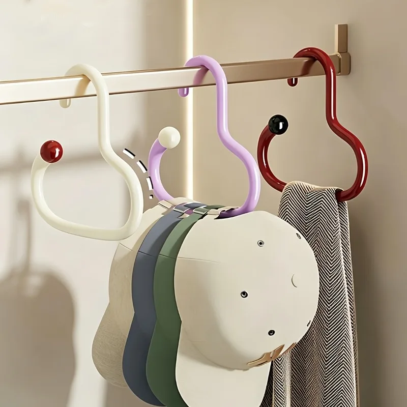 3pcs Wall-Mounted Hat Hooks Suitable for Hats, Ties, Belts & Scarves - Punch-Free Non-Slip Adhesive,Wall Hooks. Storage hook