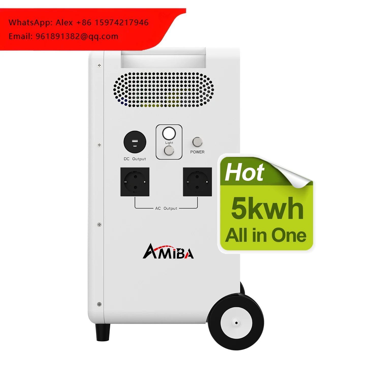 

All In One 5KW 5KWH Portable Power Station 51.2V LiFePO4 Battery Pure Sine Wave Inverter Grade A Cell 8000+ Deep Cycles