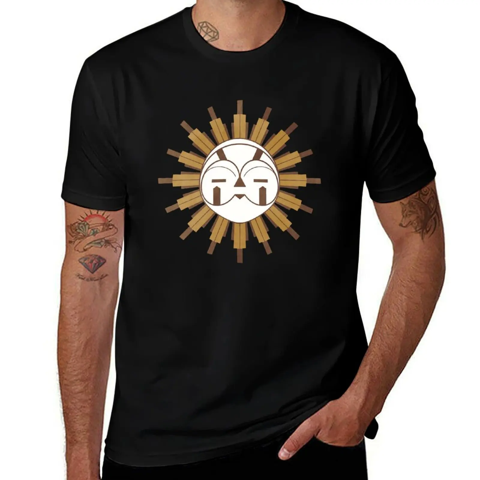 Bronze Mon Ami with Mask T-Shirt Soft Cotton Print T-Shirt
