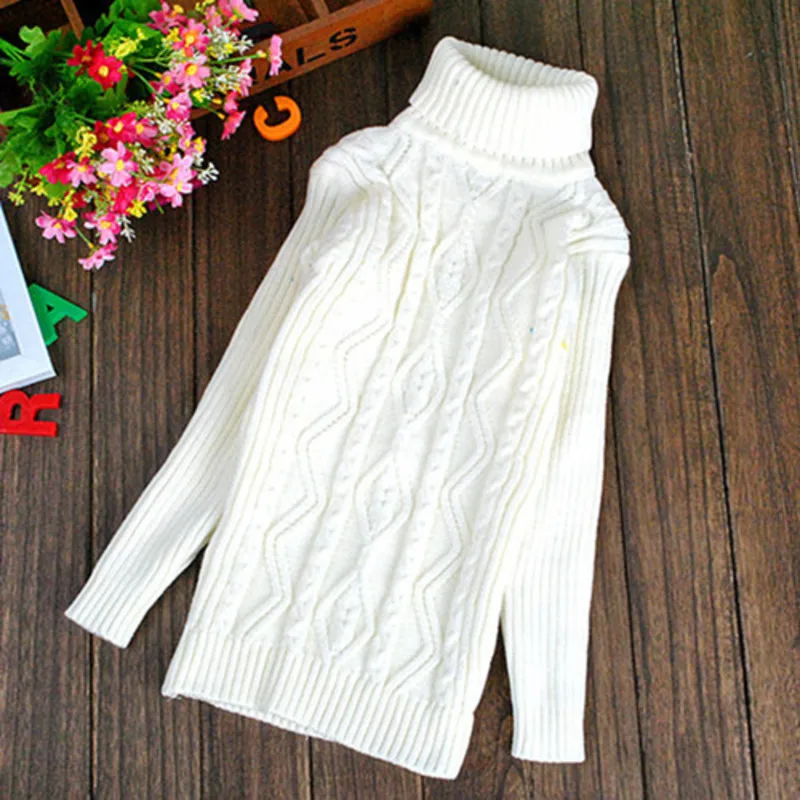 Autumn Winter Boys Clothing Teen Girls Sweater Kids Fashion Turtleneck Sweater Children Pullovers Outwear Knit Boys Clothing