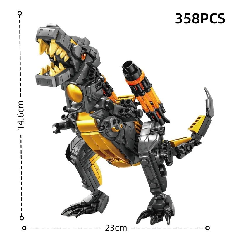 

3D Dinosaur Robot Blocks Combat Mech T-Rex Model Kit, DIY Battle Ornament for Decor, Male and Female Festive New Year Gift Set