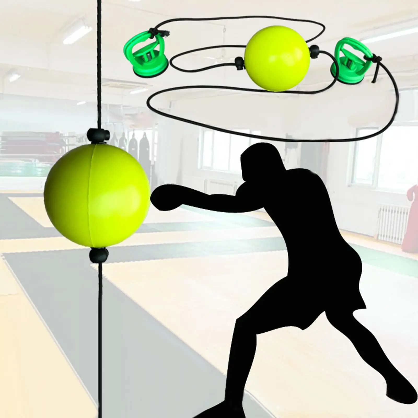 PU Double End Punching Suction Cup Adjustable Gear Boxing Ball, for Training Mma Exercise Skill