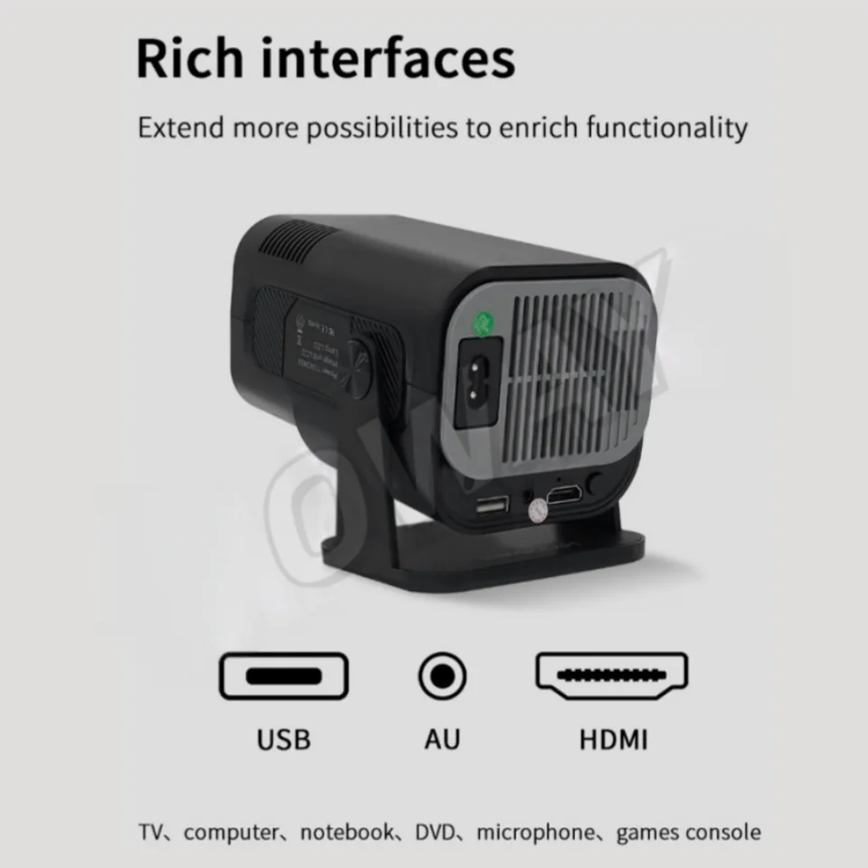 أحدث جهاز عرض لعام 2025 HY320-B جهاز عرض صغير 4k ذكي يعمل بنظام أندرويد 13 واي فاي جهاز عرض صغير بتركيز يدوي جهاز عرض منزلي محمول