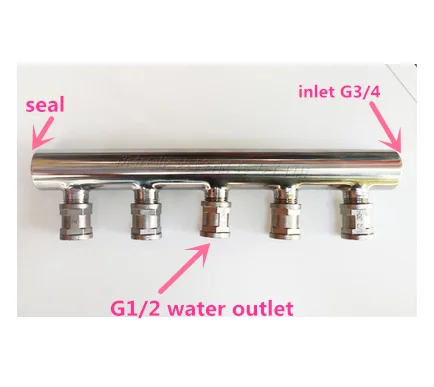 

304 stainless steel drinking water divider inlet G3/4 G1/2 water outlet branch control water collection PPR water distribution