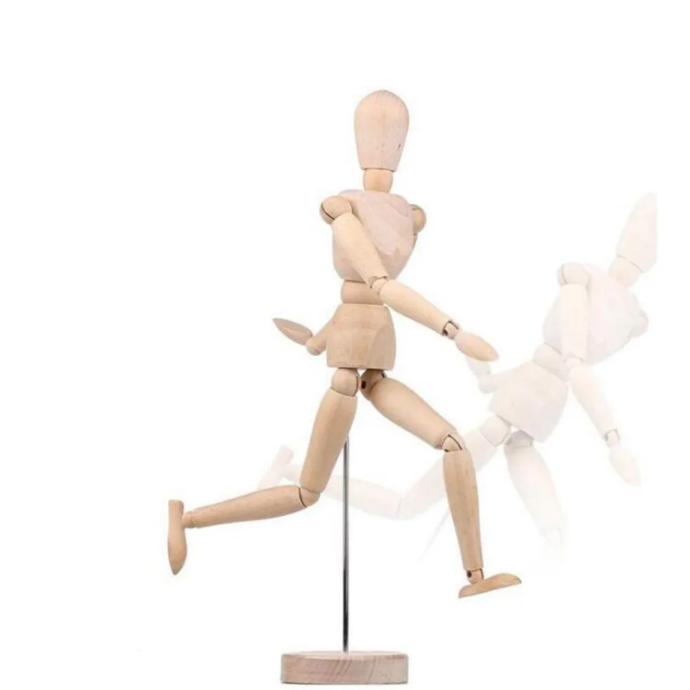 4.5/5.5/8 In Artist Movable Limbs Male Wooden Toy Figure Model Mannequin Bjd Art Sketch Draw Action Toy Figures Educational Toys