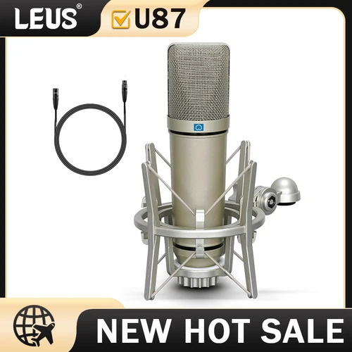 Imagen 1 del producto LEUS U87 AI XLR micrófono condensador profesional cardioide estudio micrófono para grabar Podcasting voz sobre Streaming estudio en casa