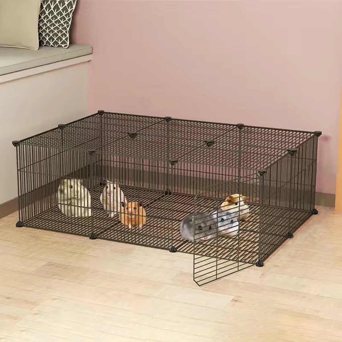 

Забор для домашних животных с плотной сеткой, свободно сочетается, для котят, кроликов, белков, маленьких домашних животных, клетка для собак, противоударный барьер для морской свинки