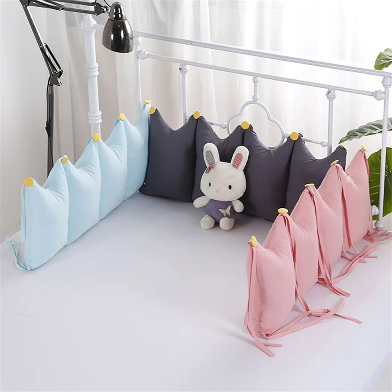 1 Piece Simple Solid Color Baby Bed Bumpers Newborns Crib Protector Baby Bedding Set In Cot  Kids Room Decor Pillows for Crib