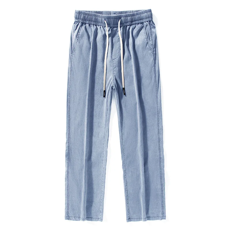 

Spring Autumn Jeans Men's Fashion Brand Loose Straight Leg Boys Wide Leg Pants Summer Thin Four Seasons Can Wear Adult Gentleman