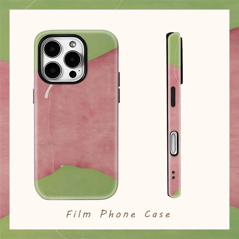 

Красный и зеленый чехол для телефона IPhone 16, 15, 14, 13, 12, 11 X XS XR XSMAX 7, 8 Pro Max Plus, двухслойная задняя крышка