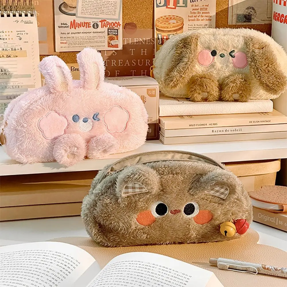 High Quality Plush Stationery Storage Bag Large-capacity Portable Pen Bag Multi-function Pencil Case