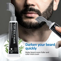 3 Minutes Black Beard Dye Cream With Comb 80ml Rosemary Natural Black Beard Dye Shampoo Pure Plant-Based Instant Hair Dye Cream