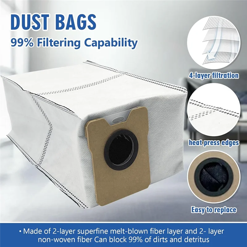 Promotion!Replacement Accessories For Eufy Omni C20 Vacuum Cleaner Main Side Brushes HEPA Filters Mop Pads Dust Bags