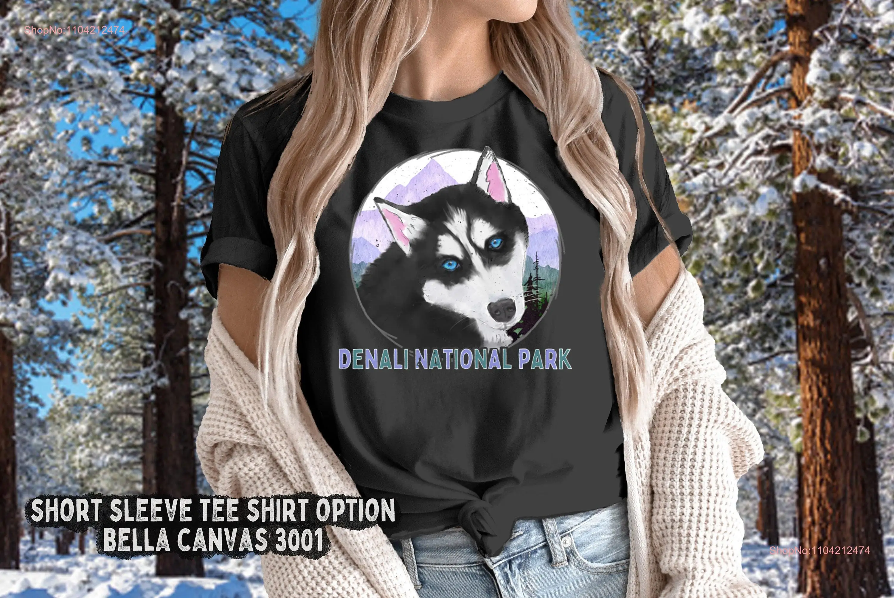 Denali National Park T Shirt State of Alaska Mt McKinley Souvenir Dog Sledding Roots Discover AK long or short sleeves