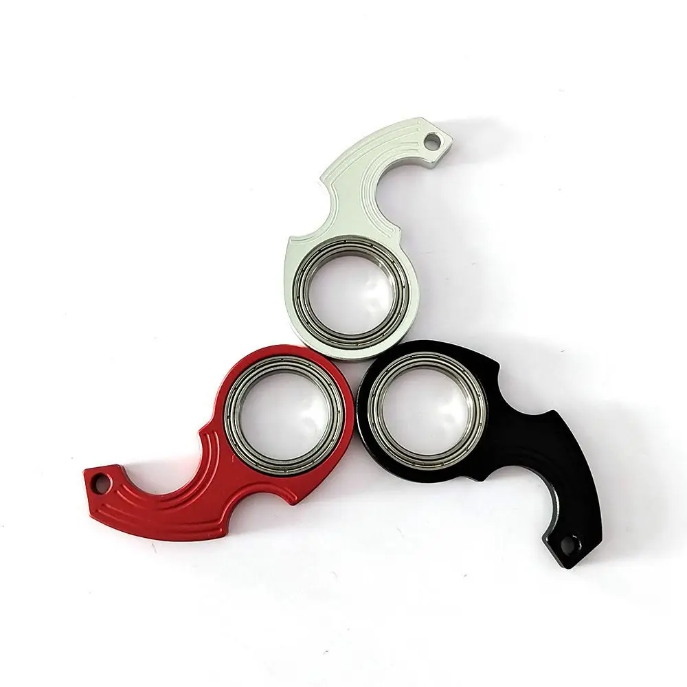 Aluminium Alloy Revolve Fingertip Keyring Anti-Anxiety Relieve Boredom Fidget Spinner Keychain Portable Creative